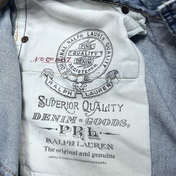 Polo Ralph Lauren Jeans Mens 34 Blue 867 Classic Straight Distressed Rugged 3417 - Picture 14 of 16